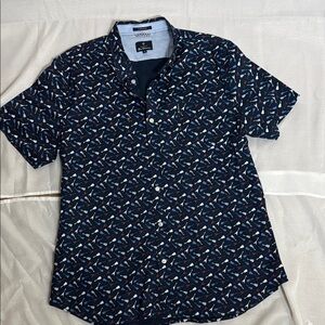 Ben Sherman Navy Patterned Casual Shirt